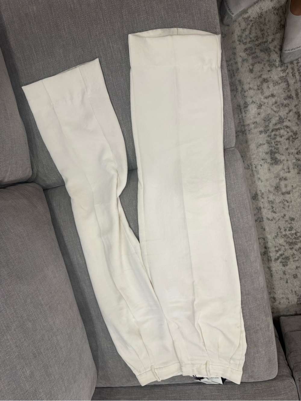 Aritzia Wilfred effortless Cream Wide-Leg Trousers